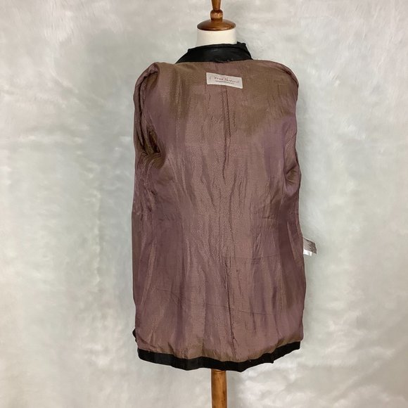 Vintage 90s Brown Snake Embossed Long Leather Coat 8 - Picture 6 of 11